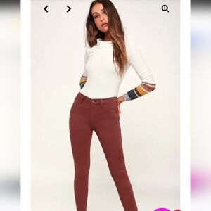 FREE PEOPLE RED MOCHA SKINNY JEANS